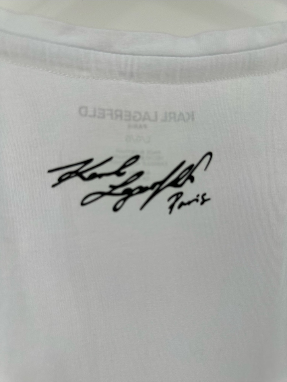 Karl Lagerfeld White Cat Graphic Tee with gold logo accent - Picture 5 of 12